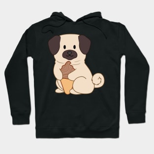 Chocolate Ice Cream Pug Hoodie